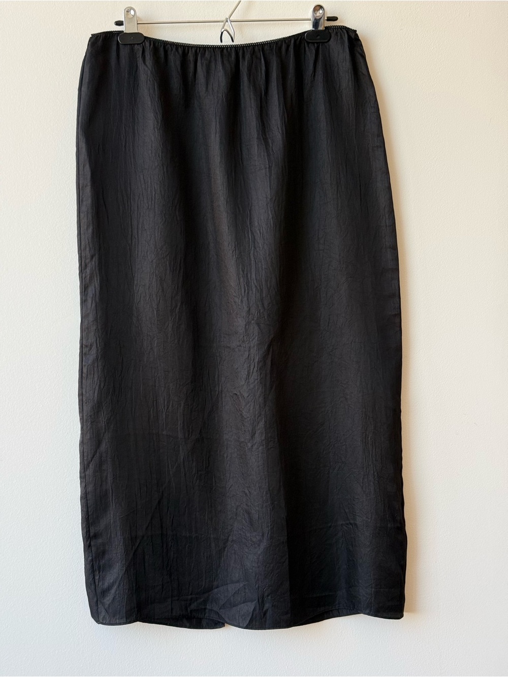Tibi Satin Slip Skirt Black